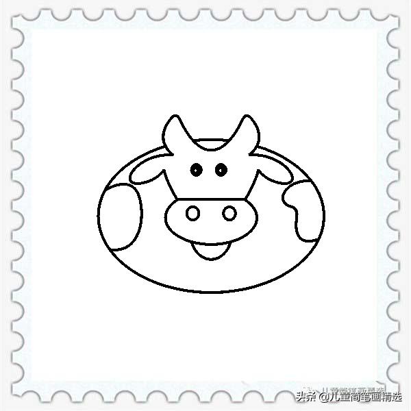 奶牛在吃草怎么画简笔画,如何画一只可爱的奶牛简笔画