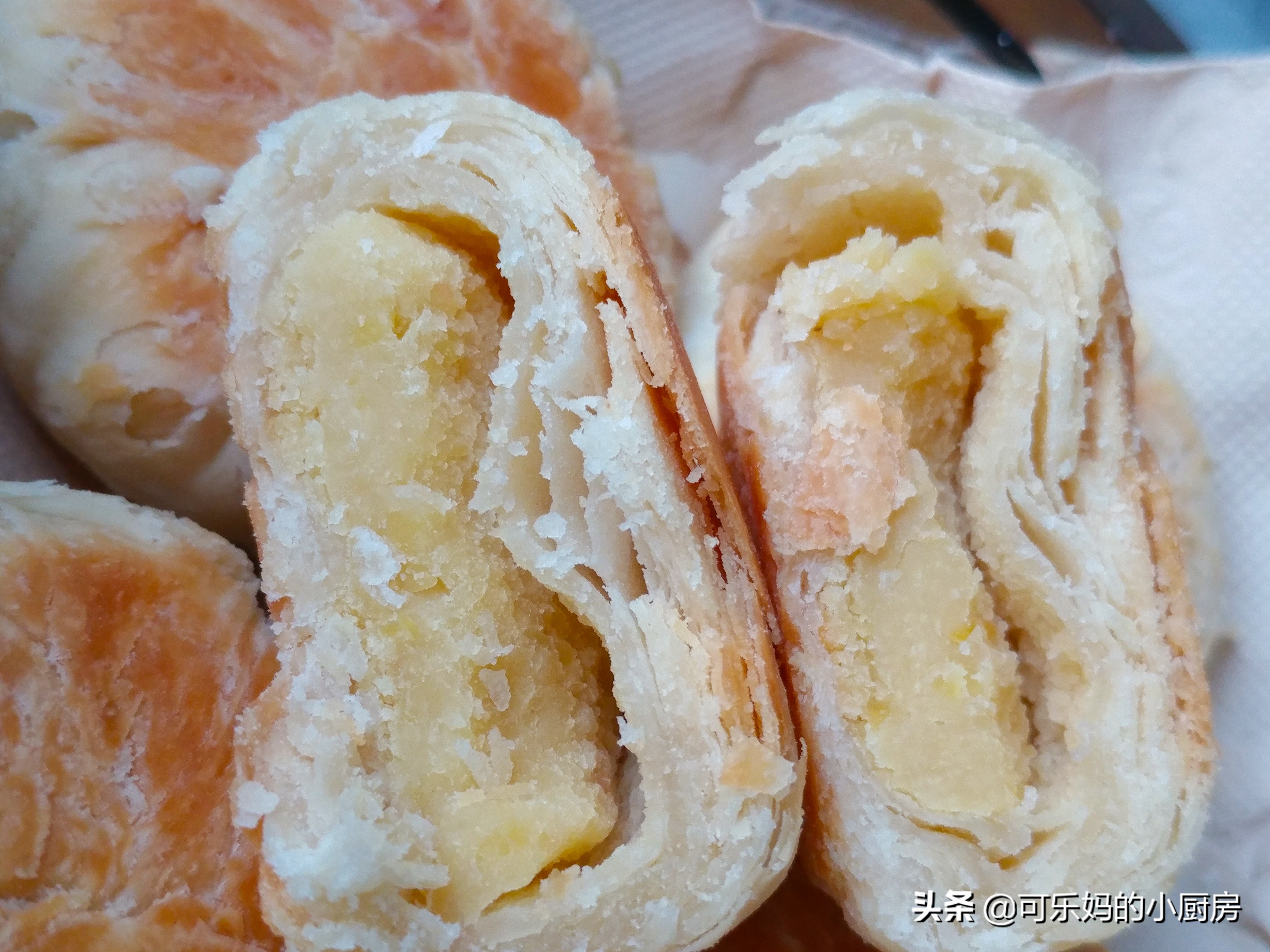 酥皮绿豆饼小吃,蛋挞皮酥皮绿豆饼