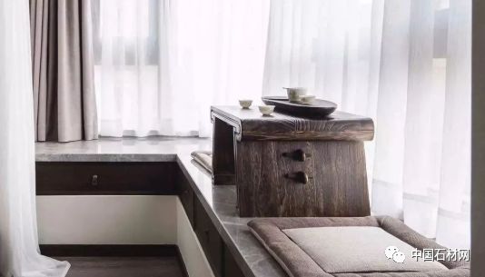 大理石飘窗质感,极简轻奢飘窗大理石