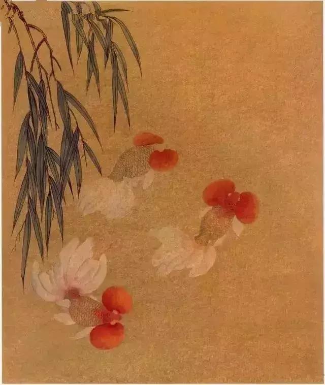 工笔金鱼团扇教学视频,工笔金鱼国画图片大全