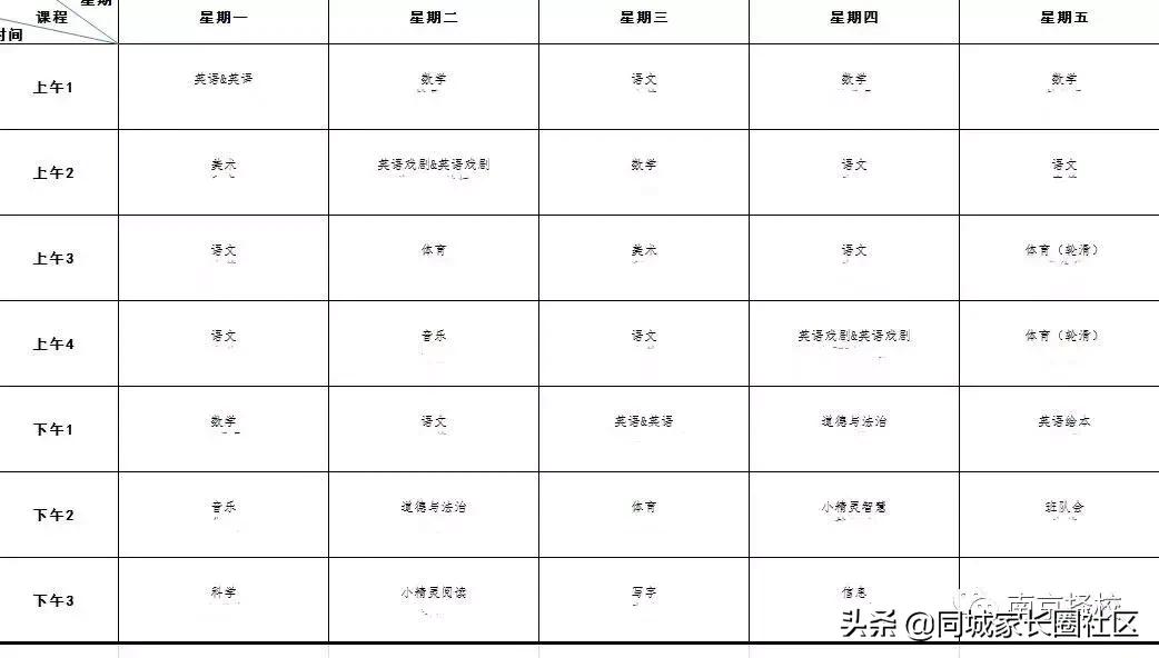南京20所公办、民办校课程表曝光！这些秘密你看懂了吗？