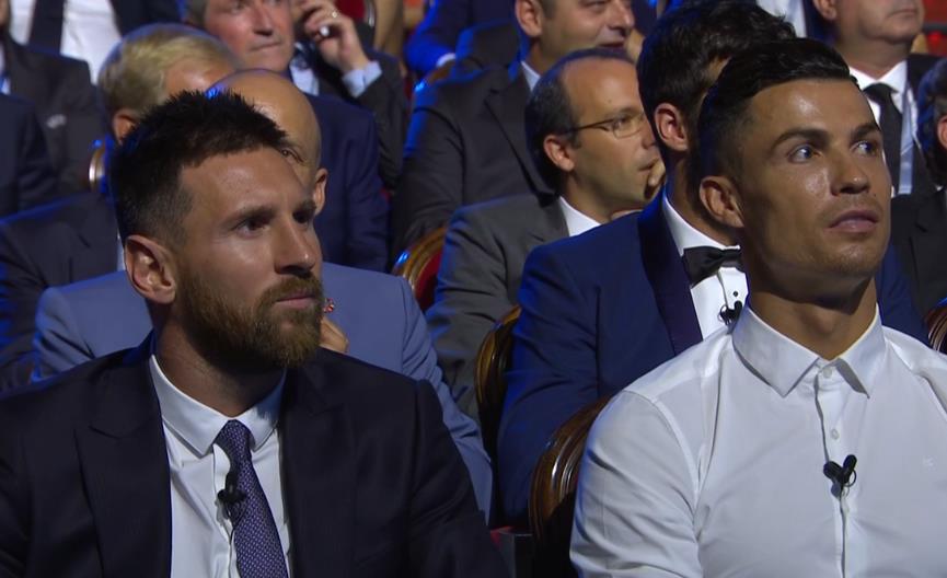 c罗为梅西颁奖,c罗为梅西让路