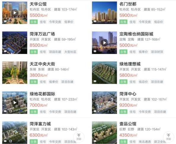 菏泽市区房价刚刚出炉的价格表,2021年菏泽房价下跌小区详细