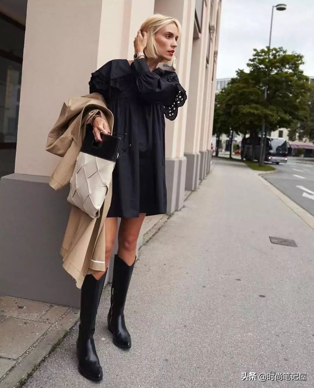 裙子秋冬款搭长筒靴,裙子秋冬款配长筒靴