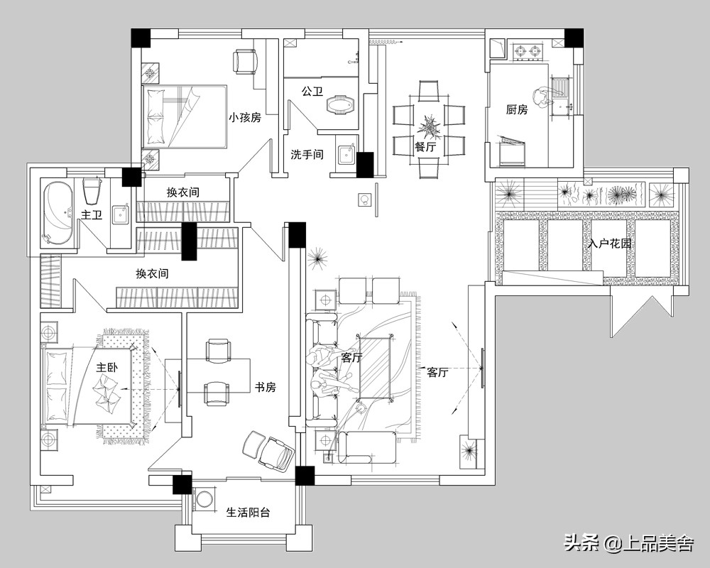 3平米入户花园设计现代轻奢,130平米简约入户花园
