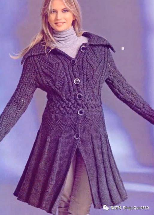 春秋针织女装长款开衫外套,加肥加大针织开衫外套长款