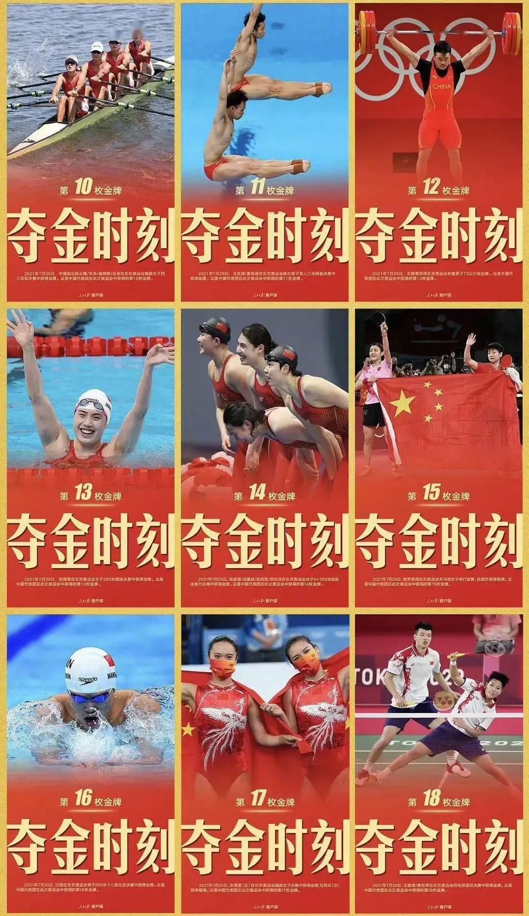 东京奥运会中国金牌夺冠回忆,2021年东京奥运会中国队金牌