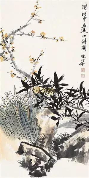 艺术上大胆实践，勇于创新，主张花鸟和山水相结合.