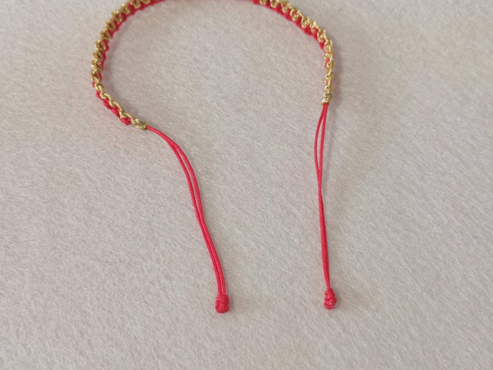 十字结编织手链图解,双向平结的编织手链需要多长的线