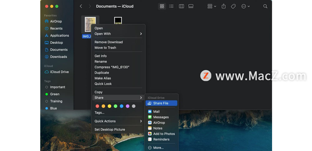 如何从iCloud共享文件和文件夹？