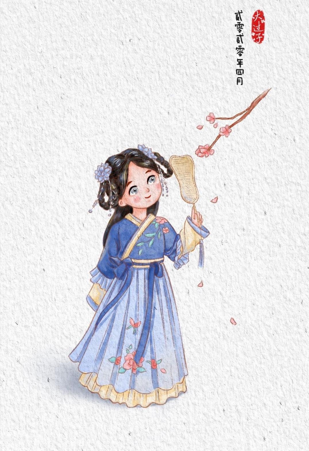 q版古风汉服的图片,古风汉服画法插画