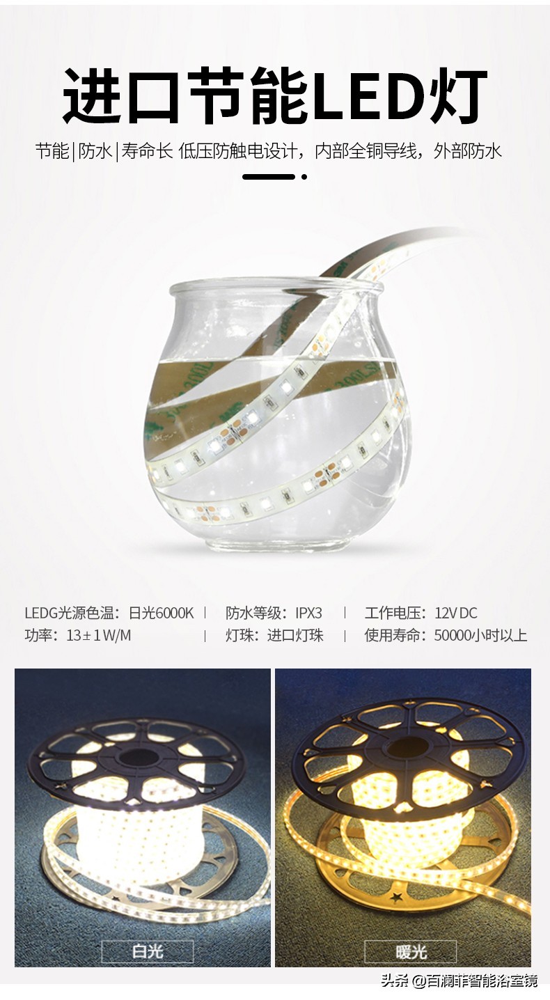 浴室镜led灯展示视频,异形led浴室镜