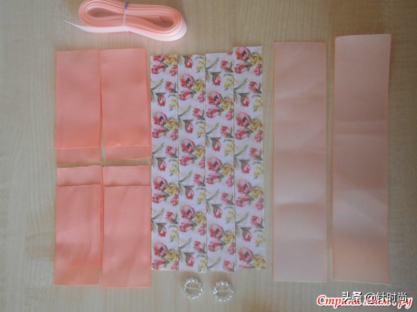 丝带儿童头花蝴蝶结手工制作过程,丝带蝴蝶结头花制作教程