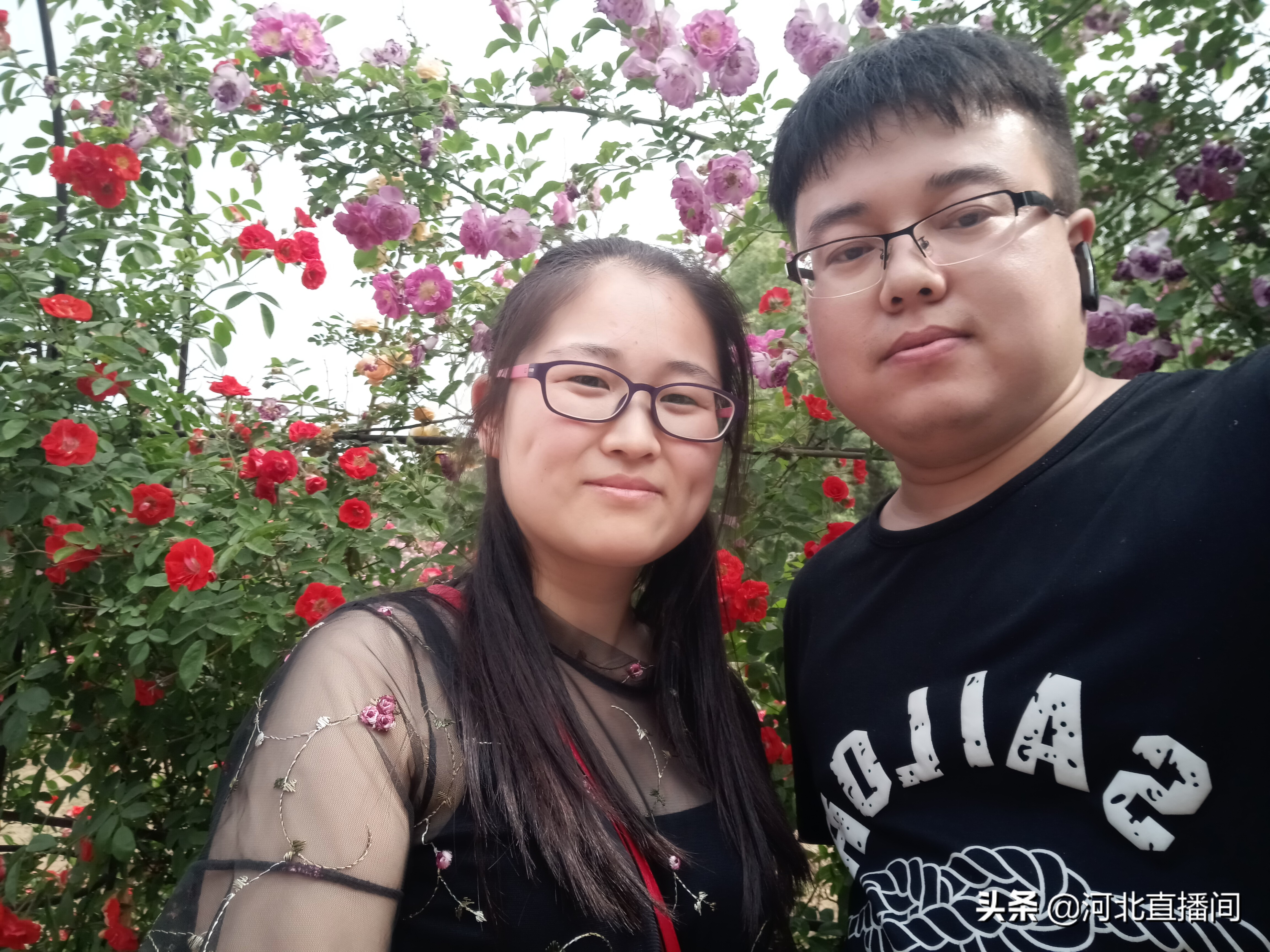 石家庄植物园情侣游玩,四月一起去植物园玩儿