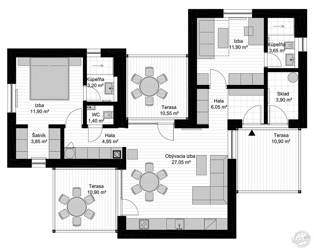 将“竖直”与“水平”完美组合的度假小屋