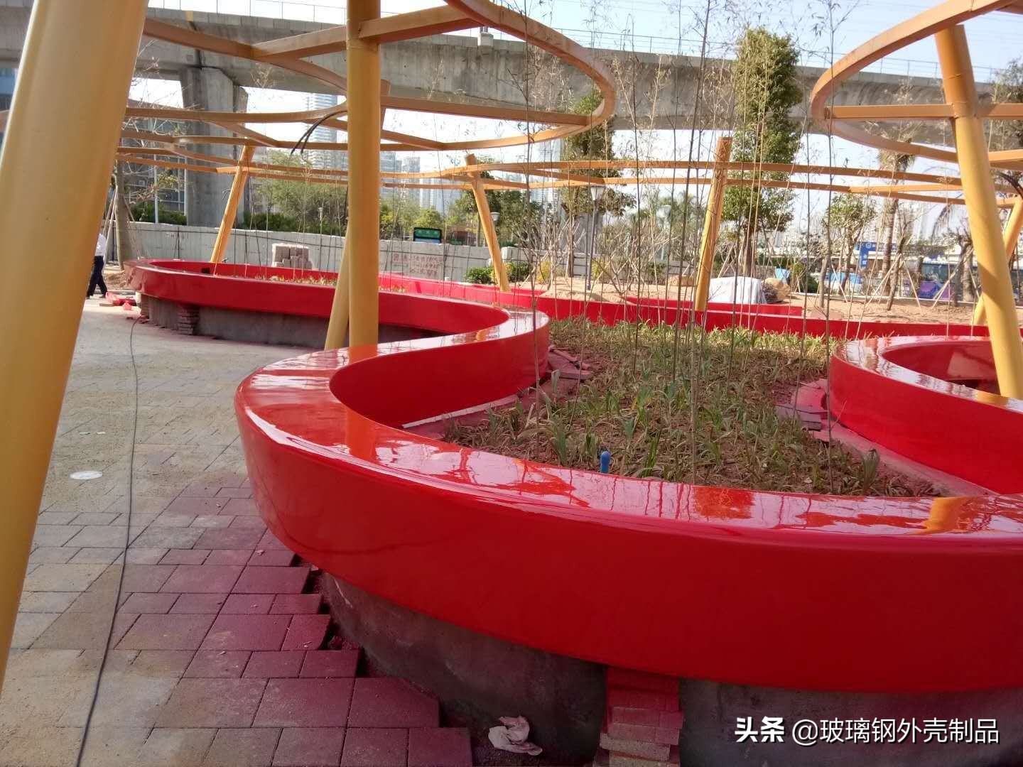 室内外玻璃钢休闲座椅长凳户外广场座椅异形玻璃钢家具景观坐凳