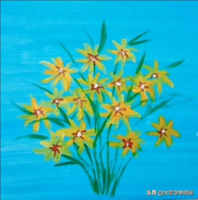 丙烯画教程零基础小黄花,丙烯画入门教程0基础简单小花