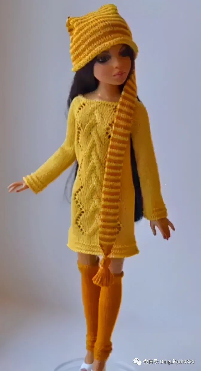毛线编织芭比娃娃连衣裙图解,手工编织娃娃裙