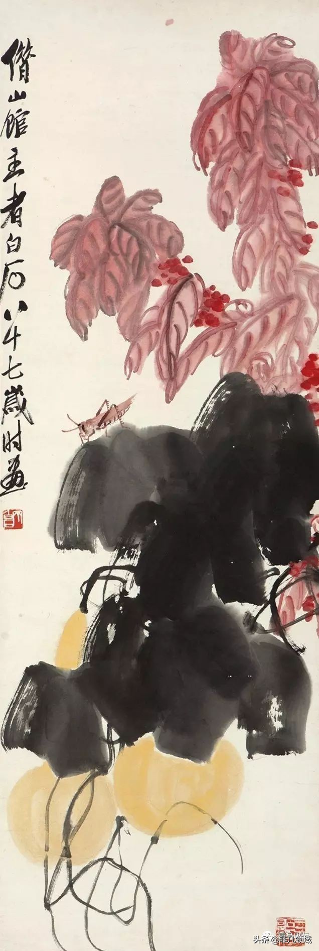 齐白石葫芦作品,齐白石葫芦寓意