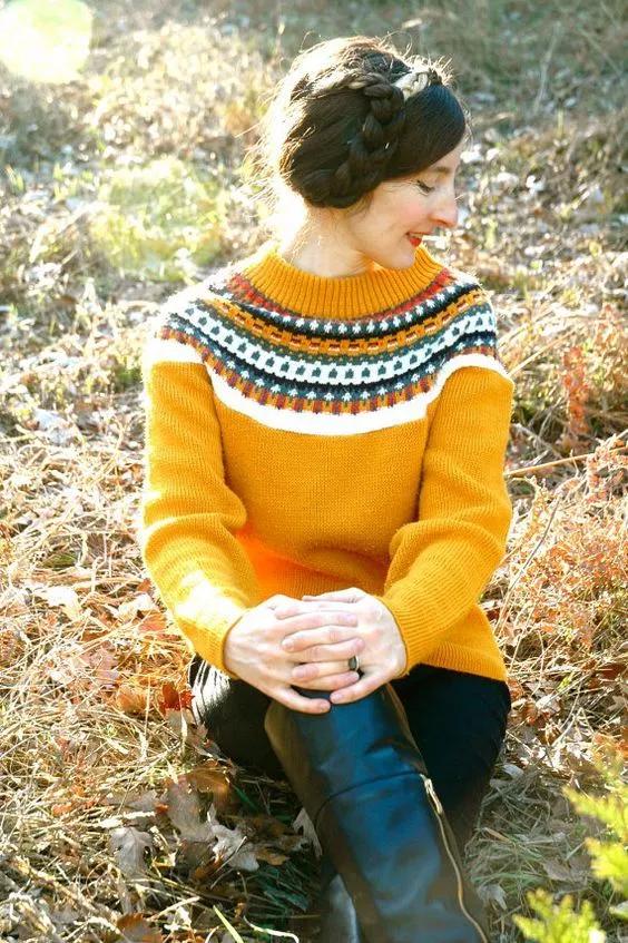 很美的提花毛衣四款附图解,一些漂亮的提花毛衣花样推荐