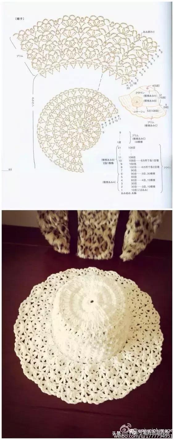 有气质的遮阳帽钩织教程,钩织遮阳帽全教程