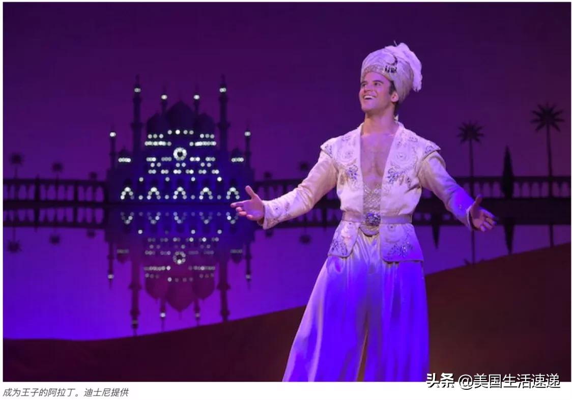 阿拉丁真人版魔毯飞行片段迪士尼,纽约百老汇阿拉丁神灯