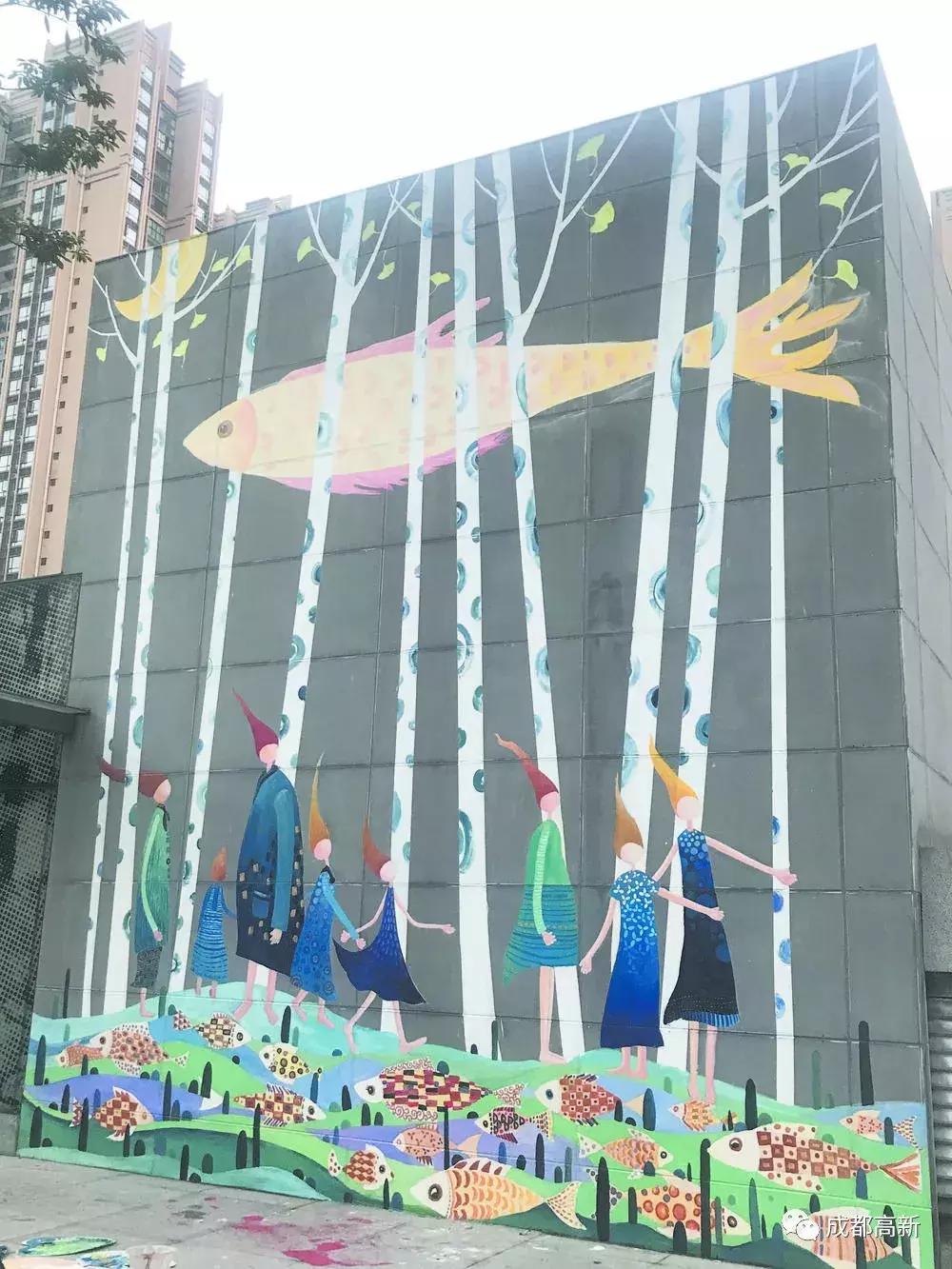 美丽乡村彩绘墙网红打卡,教你刷出一面不土气的网红彩色墙