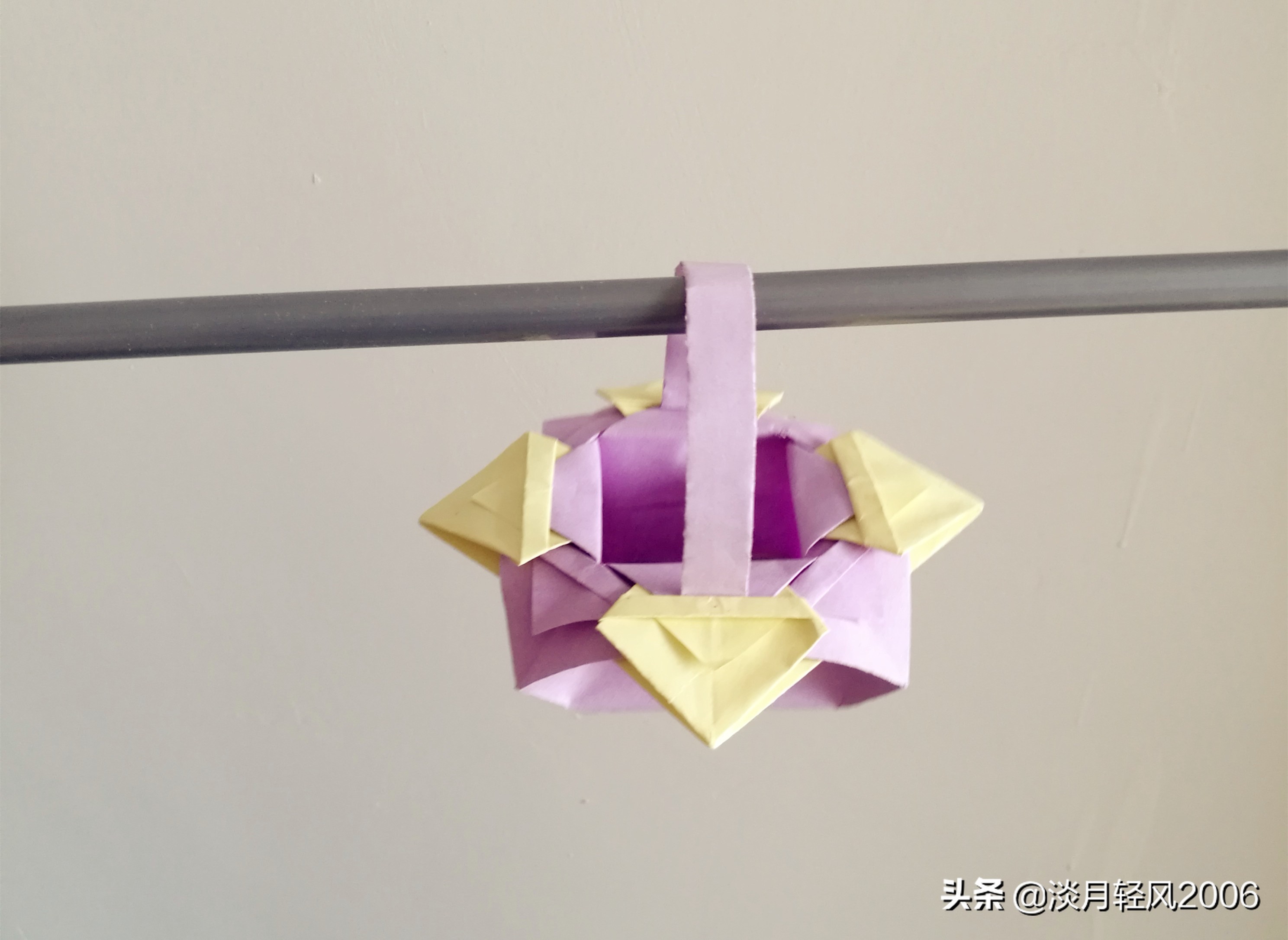 小花篮的折法手工,自制可爱的小花篮折纸