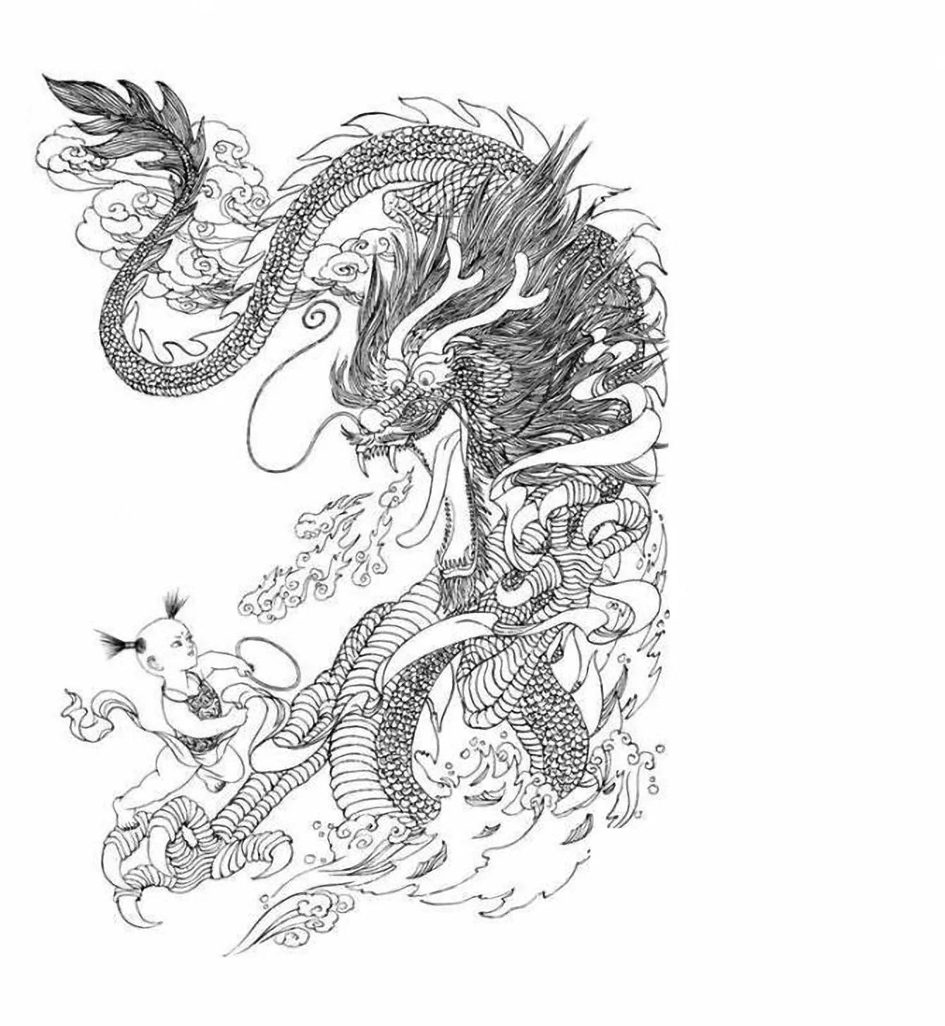 图谱神话人物工笔画白描,国画工笔人物白描图片大全大图