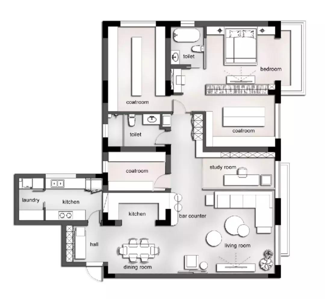服装设计师的180㎡低调奢华家，超美衣帽间顶一个小户型