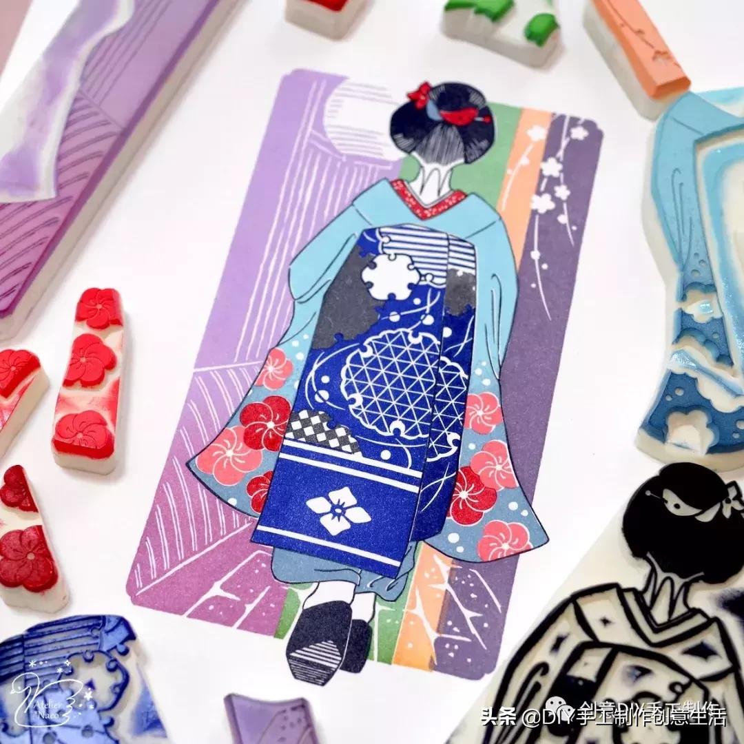 用笔刀雕刻橡皮擦,用刻刀在纸上刻字