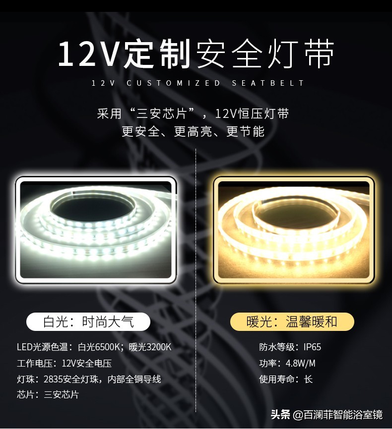 浴室镜led灯展示视频,异形led浴室镜