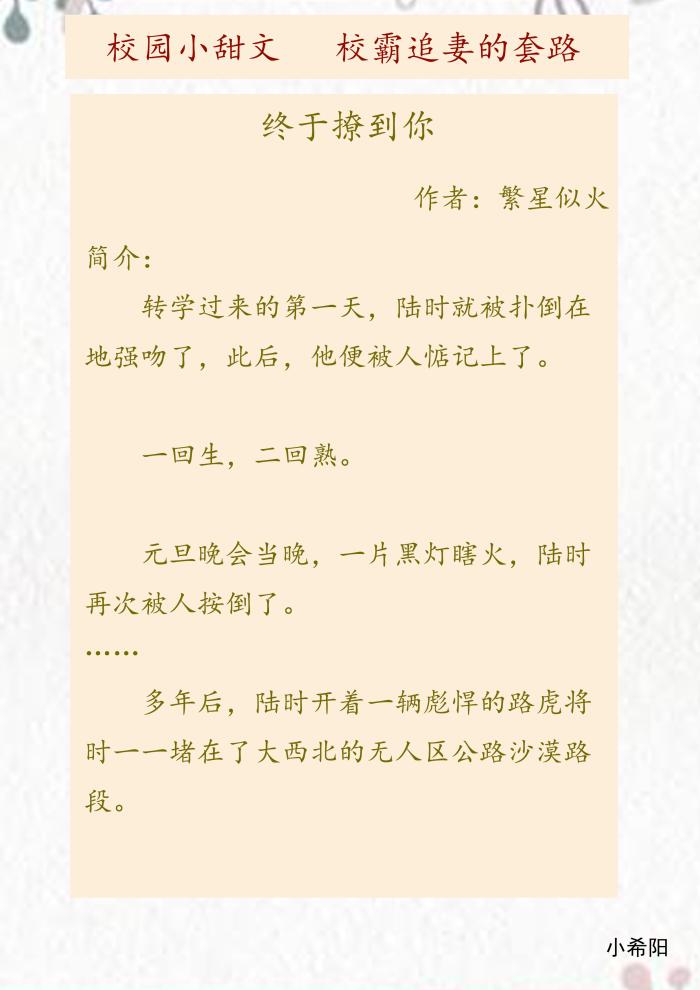 校霸痞帅甜宠文推荐,青春校园校霸甜宠文一口气看完