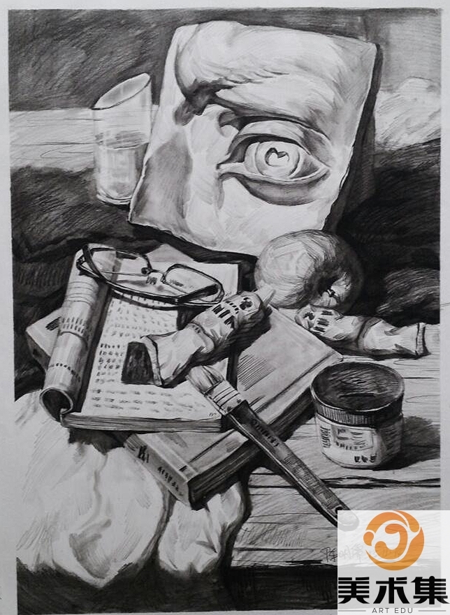 素描头像60分的画面是怎么样的,素描整体画面完整度