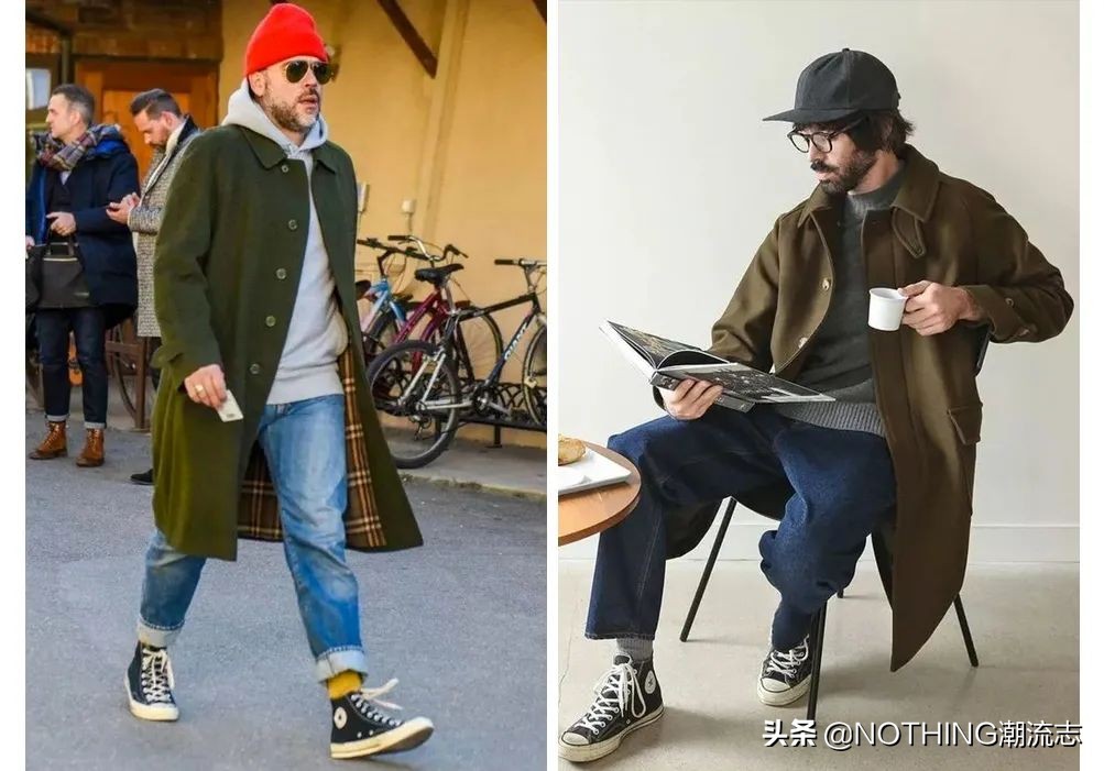 男人穿白色牛仔裤配什么鞋子好看,男士穿呢子大衣牛仔裤配什么鞋子