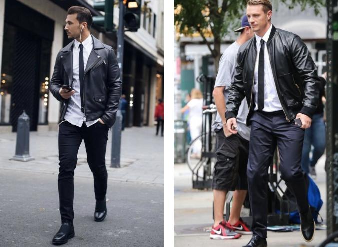 皮衣穿搭男生霸气,皮衣穿什么内搭比较好看