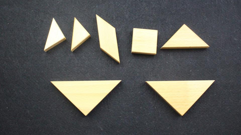 几何拼图儿童七巧板,七巧板拼图数学立体几何图形