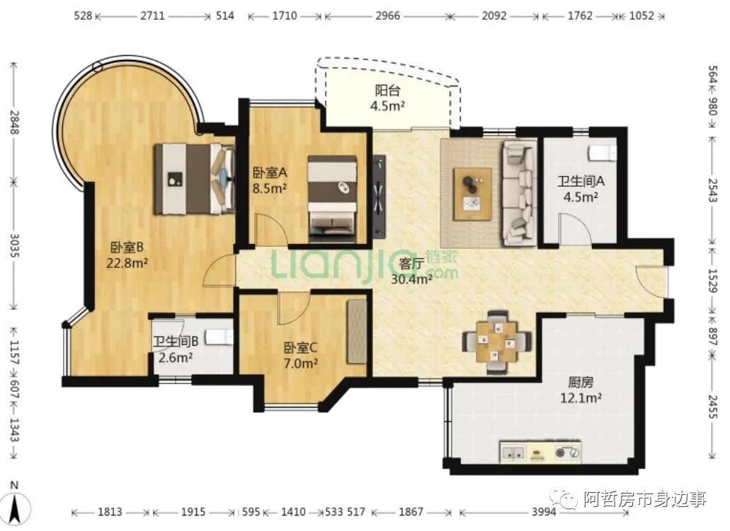 新旧交织的城市界面，富基广场