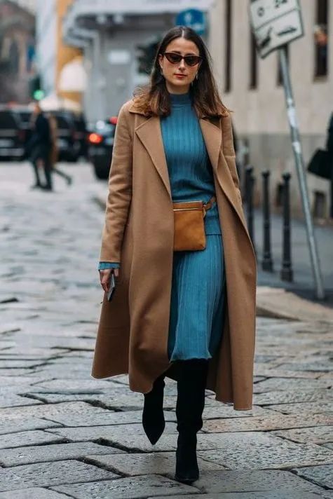 驼色大衣多种风格穿搭攻略,驼色大衣的高级感穿搭示范