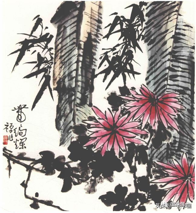 李苦禅画梅作品,李苦禅的菊花国画作品图片