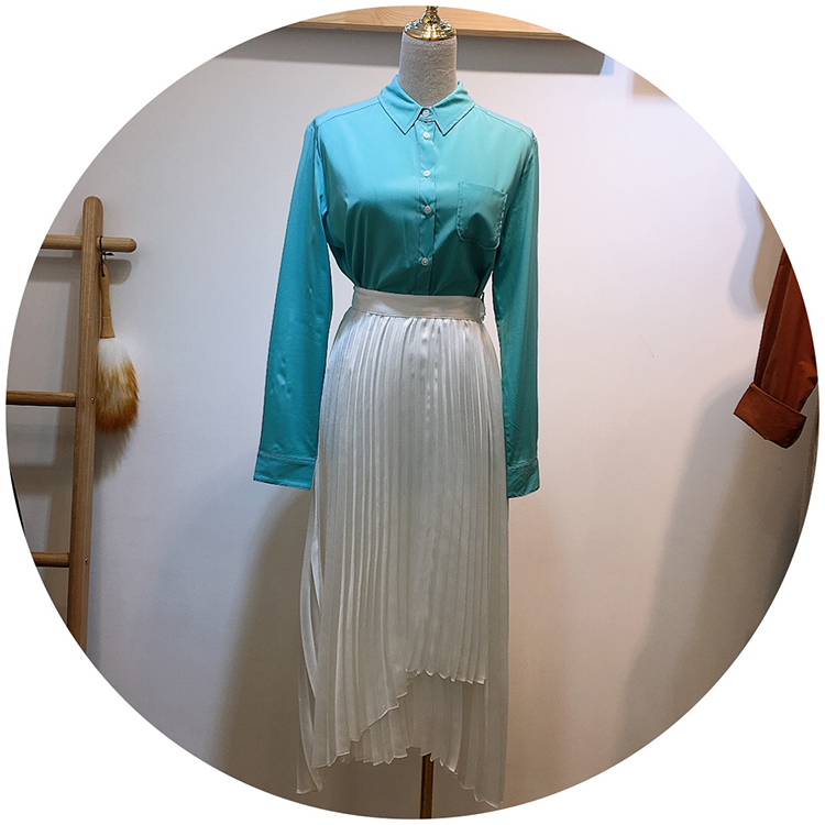 韩版女装衬衫百搭纯色,韩范打底雪纺衬衫