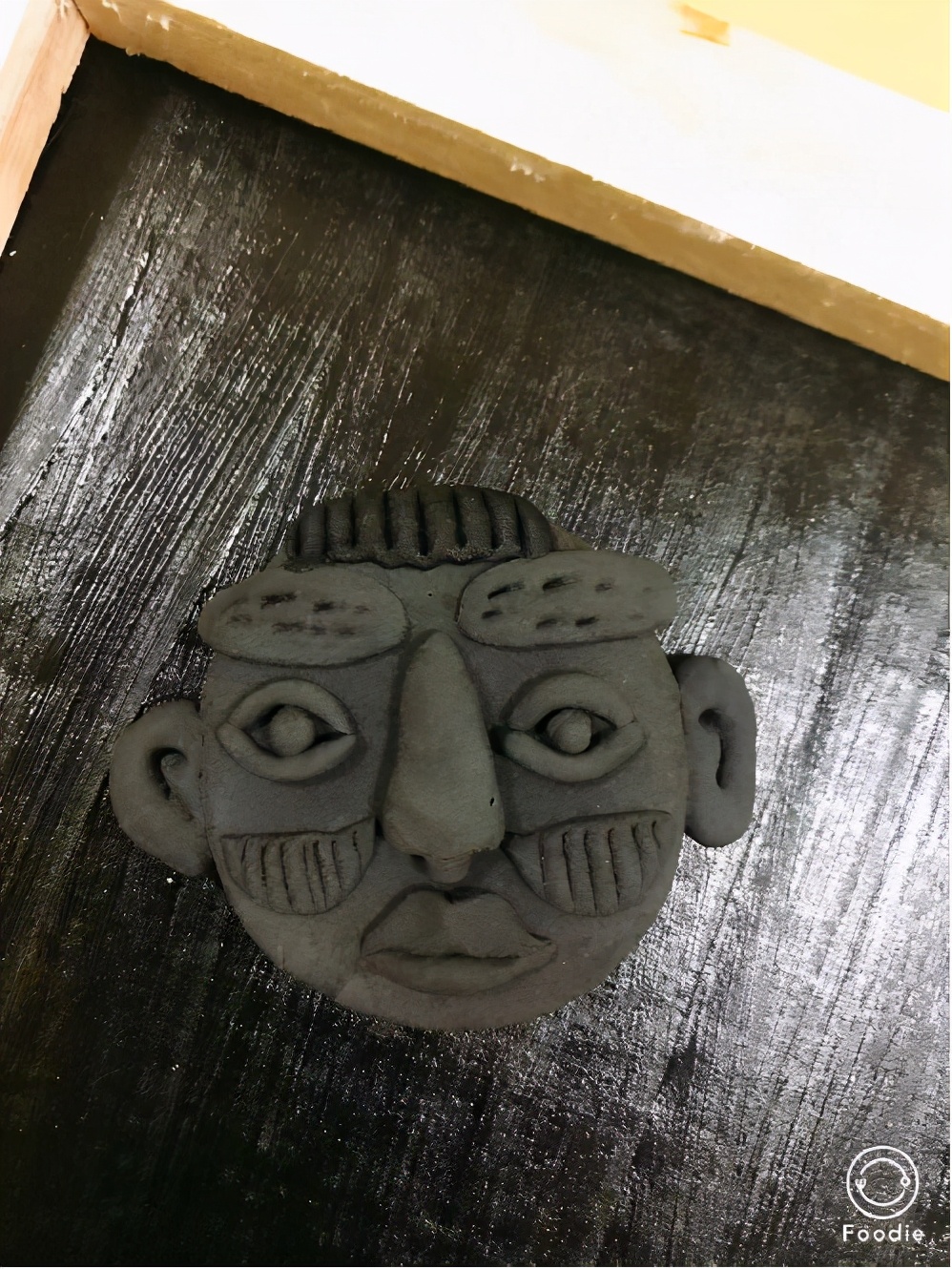 中国风儿童创意黏土卡纸画,超轻粘土作品创意画兵马俑