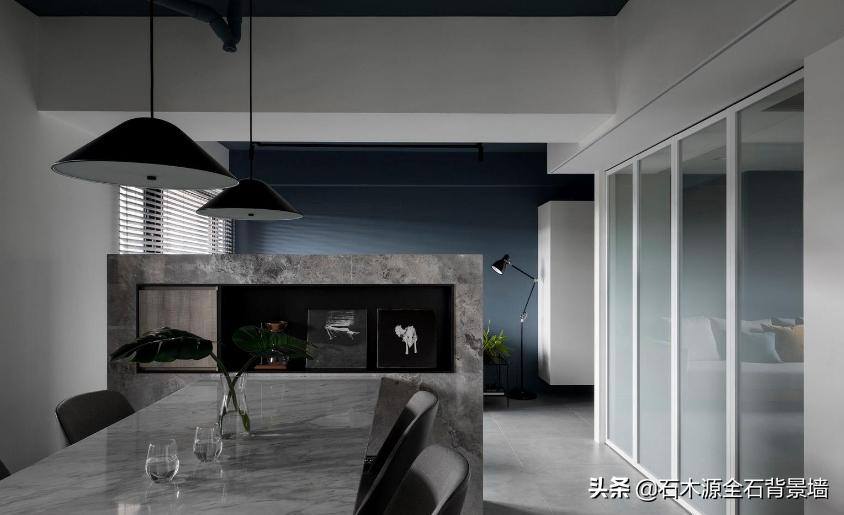 侘寂风石材背景墙,石材背景墙北欧风