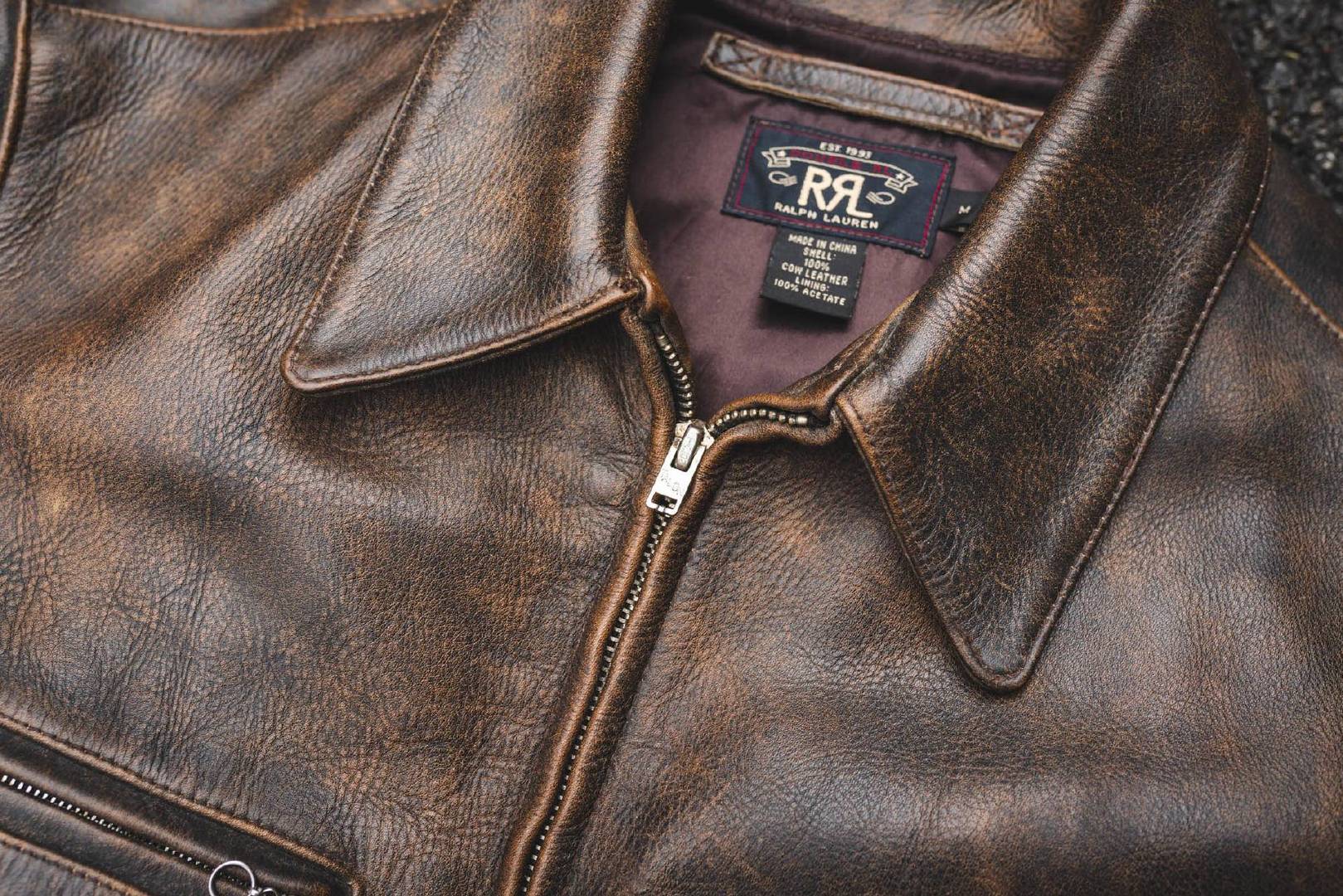 男小牛皮翻毛皮复古做旧皮衣,牛皮复古做旧皮衣男中长款