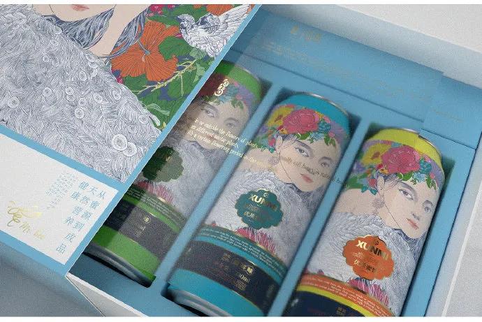 蜂蜜插画包装设计创意,高端蜂蜜产品包装设计