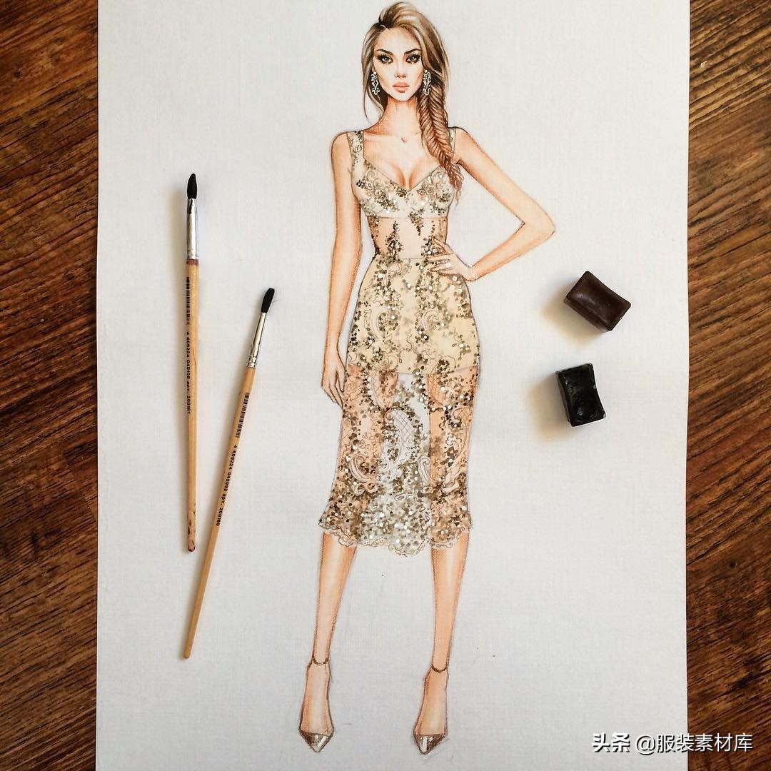 100幅手绘画图片大全,时装画手绘100例书