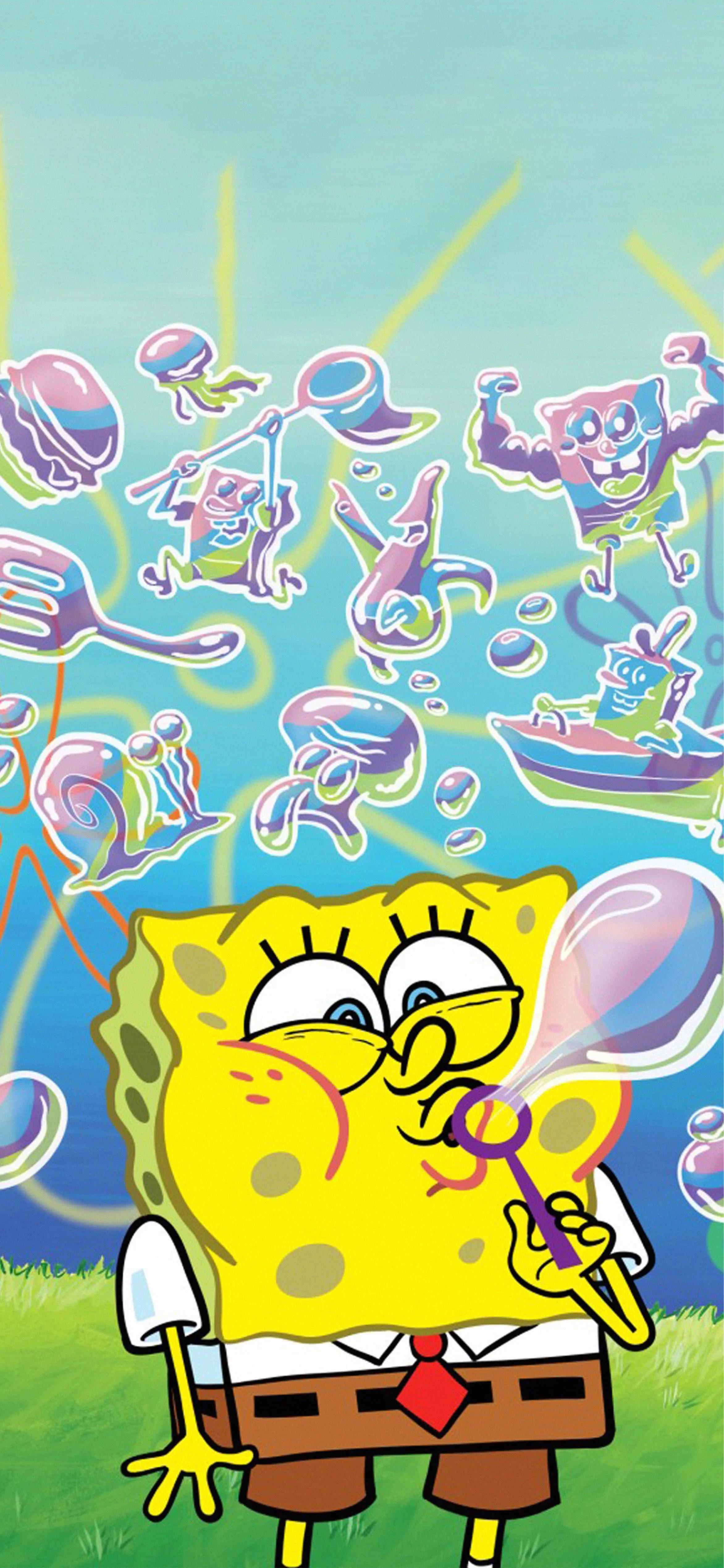 海绵宝宝壁纸动态竖屏,一组海绵宝宝高清壁纸
