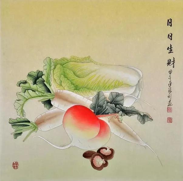 画白菜技法,3d白菜画