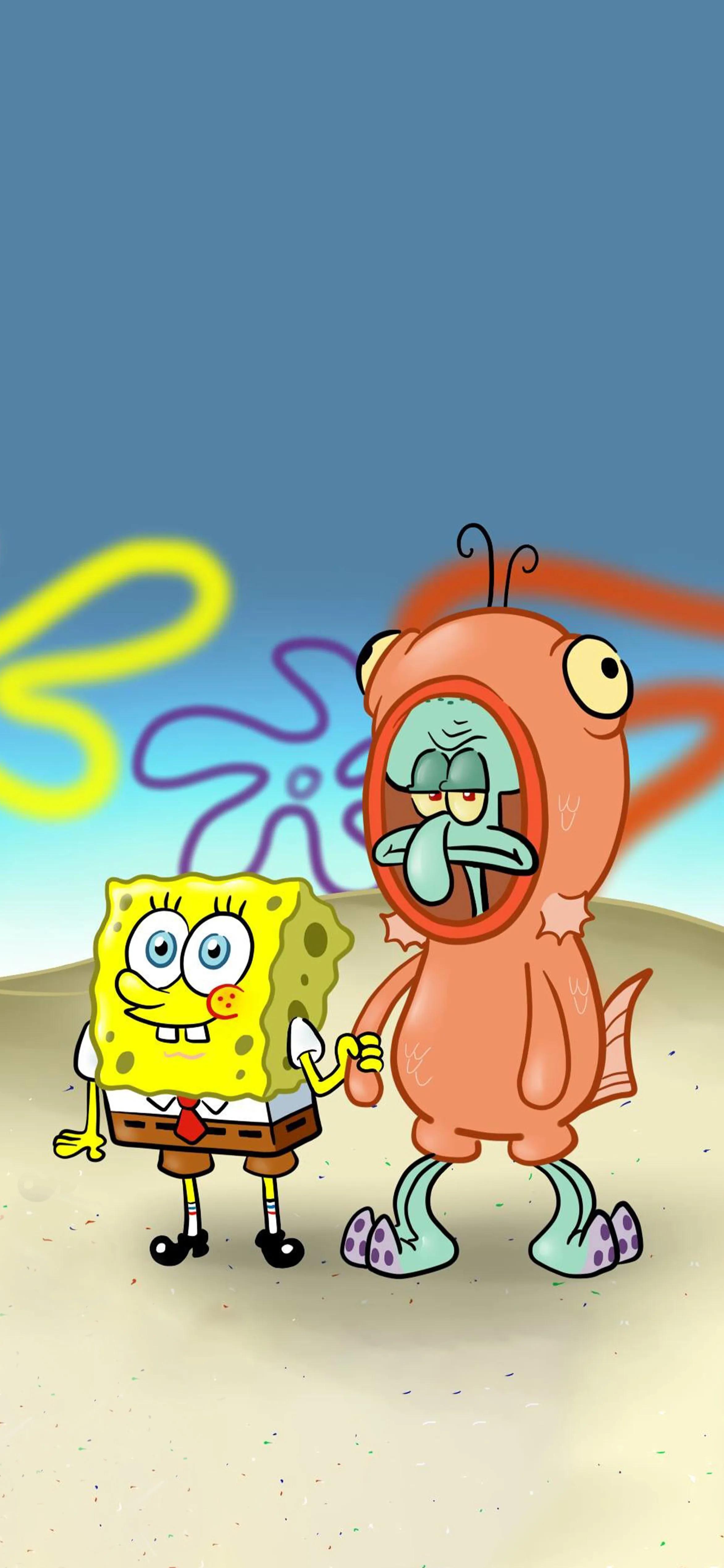 海绵宝宝壁纸动态竖屏,一组海绵宝宝高清壁纸