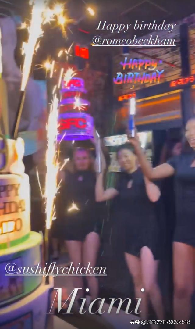 贝小七和贝克汉姆生日,贝克汉姆晒合照小七搂爸爸好有爱